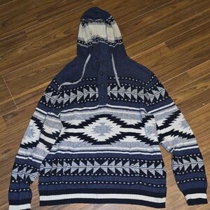 American Eagle Aztec Pullover Hoodie Sweater Southwestern Mens Size XL